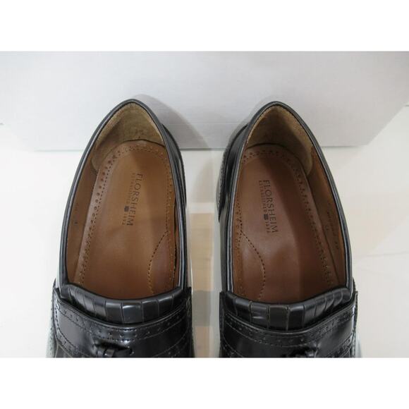 Men's Florsheim Lexington Kiltie Tassel Wing Tip Loafer Black Size 10 Wide 3E - Picture 12 of 12